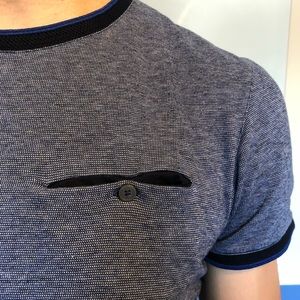 Ted Baker Pattern Blue/Black T shirt